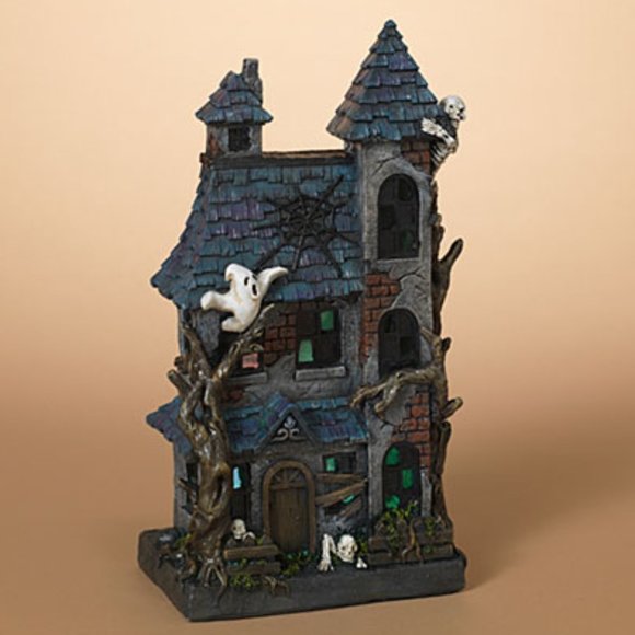 Gerson Holiday Haunted House Halloween Ghost Skeleton Light Up Spooky Table Decor Led 2